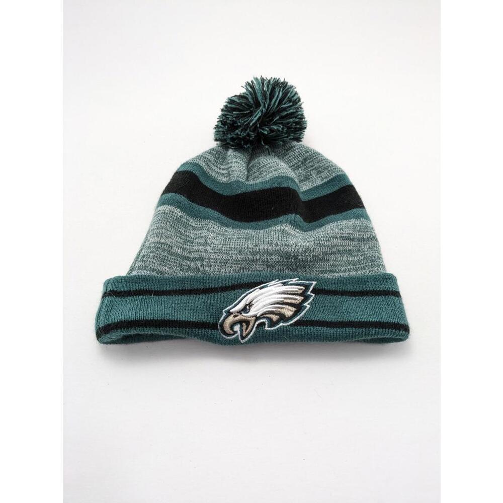 New Era Philadelphia Eagles Striped‎ Pom Knit Cuffed Beanie Winter Cap Hat Green